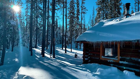 Winter Wonderland 4K Snow Hiking to RUSTIC Swampy Log Cabin Shelter in Central Oregon! | Sno-Park