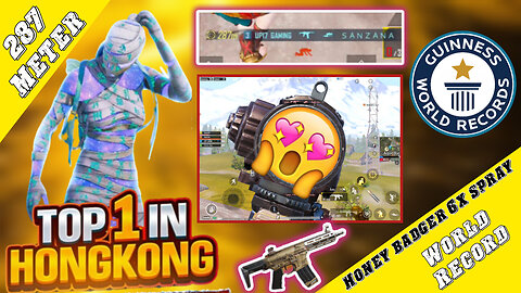 OMG!!😳 Honey Badger Longest Spray World Record 😍 in PUBG Mobile