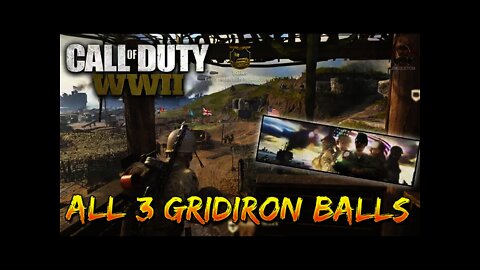 Call of Duty WW2 | All 3 Hidden Gridiron Ball Locations (Secret Challenges/Calling Card) + Fall 38ft
