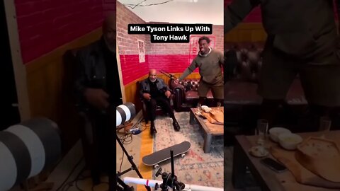 Mike Tyson almost busted his a** on a skateboard with Tony Hawk but was saved by a chair 👀😂