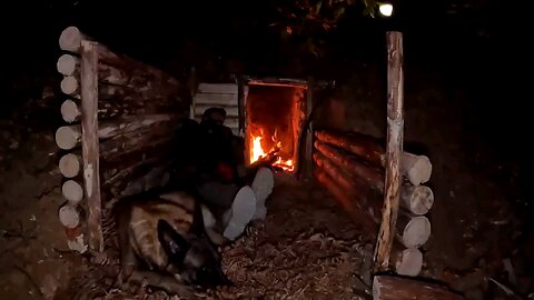 Building a Survival Shelter With Fire Place, Cabin, Food. Full Adventure In Jungle.
