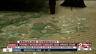 Possible microbust damages Sand Springs store