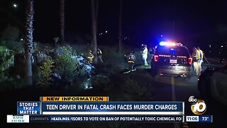 Teen driver in fatal crash facing murder charges