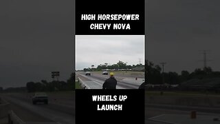 High Horsepower Chevy Nova Wheel Standing Launch! #shorts