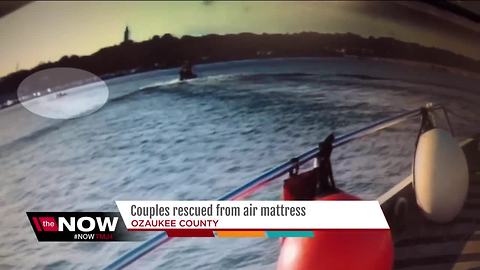 Couple rescued from air mattress