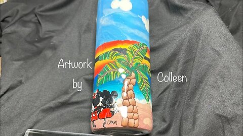Polymer clay covered bottle @ArtworkByColleen