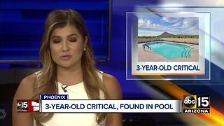 Three-year-old found in Phoenix apartment complex pool