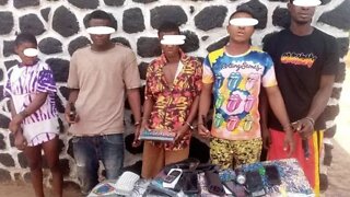 Police Arrest Five Suspected Armed Robbers Including 17-Year-Old Girl In Enugu.