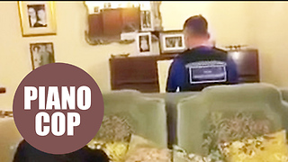Heartwarming video shows PCSO cheering up 93-year-old theft victim by playing piano in his home