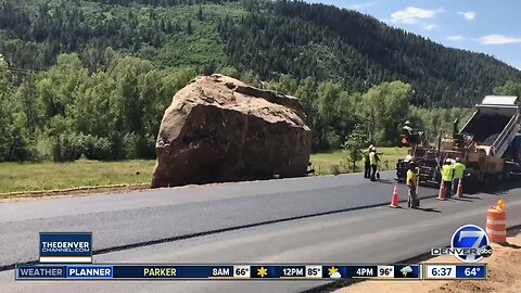 Road completed around giant boulder in southwest Colorado