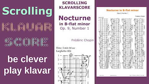 Nocturne in B-flat minor by Frederick Chopin, with fingering. Scrolling KlavarScore Sheet Music