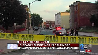 Three shot dead in less than three hours in Baltimore Wednesday night