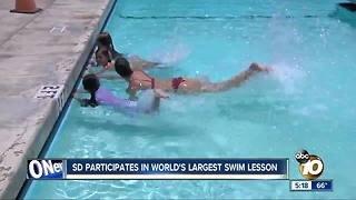 San Diegans take part in world's largest swim lesson