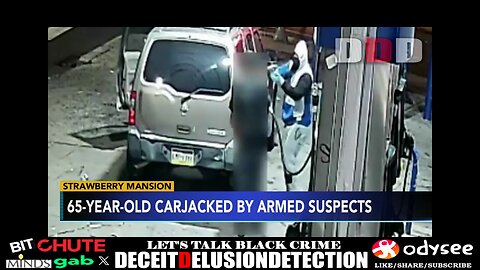 Armed black suspects carjack a 65-year-old white man at gas station