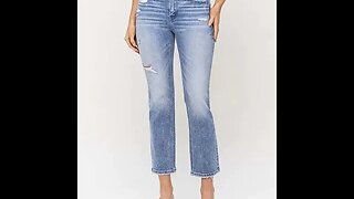 HIGH RISE CROP SLIM STRAIGHT JEANS