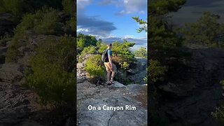 On a canyon rim, to the right is linville gorge. #adventure #canyons #trails #travel #outside #fun