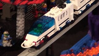 Lego Monorail going trough all Lego space ages