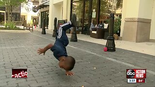 Local eight-year-old boy has insane breakdancing moves