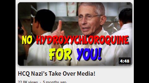 HCQ Nazi's Take Over Media!-Now that biden won its safe again!