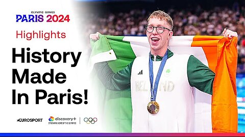 Ireland's Daniel Wiffen makes history with Olympic 800m freestyle gold 🥇 / Paris2024 Olympics