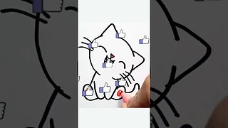 How to draw and paint Kitten Cat Kawaii #shorts