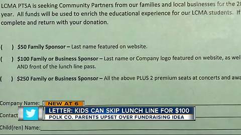 Polk Schools accused of 'cafeteria classism' after fundraising letter