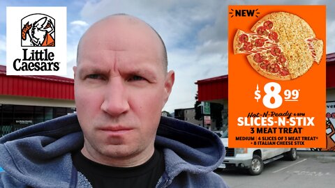 Little Caesars New Slices-N-Stix 3 Meat Treat!