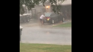 Catching your neighbor wash their car during the hurricane