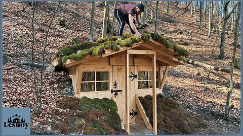 A dugout in the forest. Covered the house