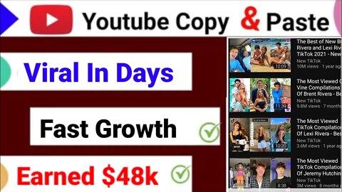 $28k Monthly Copy Paste Video On Youtube And Earn Money | Copy Paste Karke Youtube Se Paise Kamaye