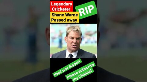 Shane warne RIP | Shane Warne Passed away| Legendary Cricketer Shane warne Death #shanewarne