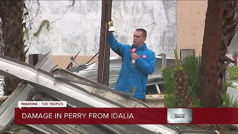 Damage in Downtown Perry after Idalia