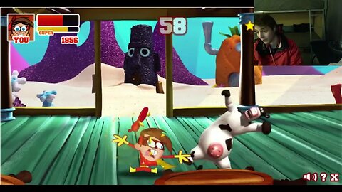 Otis The Cow VS Timmy As Cleft In A Nickelodeon Super Brawl 2 Battle With Live Commentary