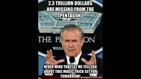 Donald Rumsfeld gives speech on 9 10 01 Missing 2.3$ Trillion Dollars from the Pentagon