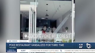 Hillcrest poke restaurant vandalized for third time