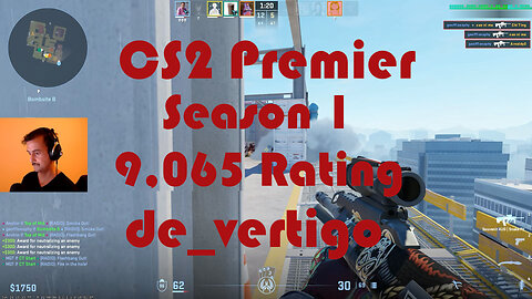 CS2 Premier Matchmaking - Season 1 - 9,065 Rating - de_vertigo