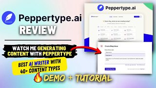 Peppertype ai Review + Demo | Watch me Generating Content using Peppertype ai writer