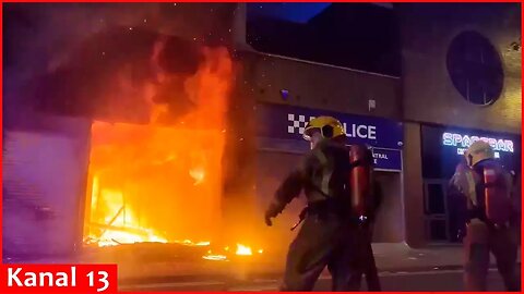 Fire engulfs Sunderland police station amid riot in English town of Southport