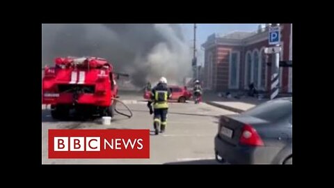 At least 50 dead as missiles strike Ukraine train station packed with civilians - BBC News