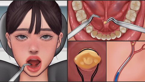 ASMR Salivary Gland Stones Removal Animation