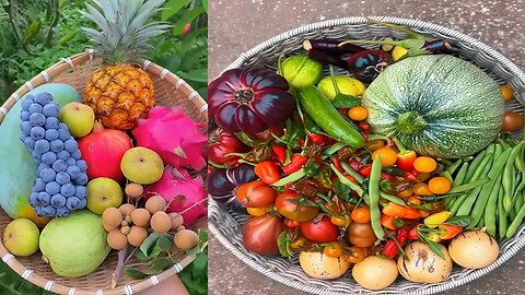 Beautiful vegetables🥦 colorful fresh natural fruits🍓 sabzi aur phal k qudarti baghaat 🌽sftworld 39