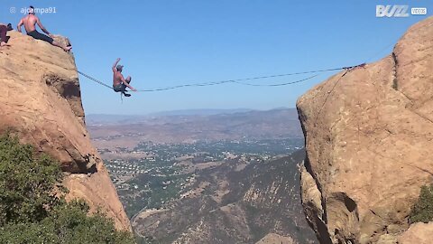 La highline, encore plus fort et plus haut que la slackline