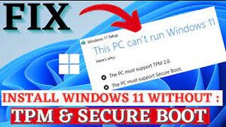 how to install windows 11 without tpm 2.0 and secure boot