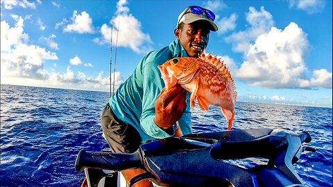 DEEP DROPPING OFF OF A JET SKI | BlackBelly RoseFish Catch and Cook