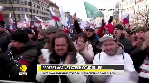 Prague Czech Republic Protesting Restrictions