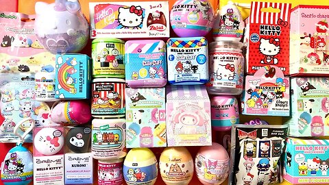 ASMR 32 Hello Kitty Mystery Blind Boxes Collection Unboxing toys