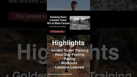 Winning a Golden Ticket at Black Canyon 100k with Anthony Costales #shorts