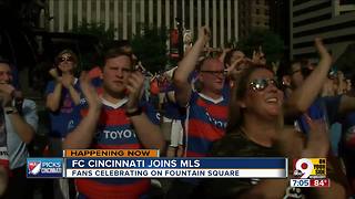 Fountain Square packed for MLS announcement