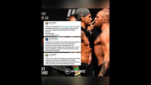 Conor Mcgregor fight with Dustin Poirier cancelled over 500k charity dispute on Twitter