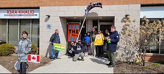 2024 04 01 protests- Mississauga, Scarborough for Trudeau, Vaughan- protest hwy 7 @ Pine Valley